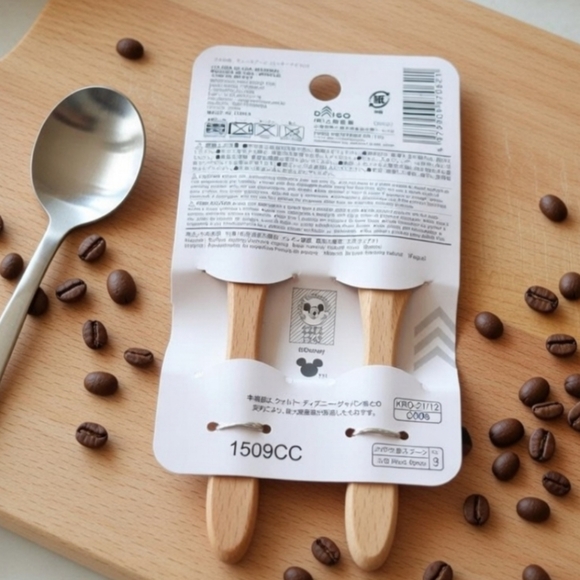 ✨ NWT Disney x Daiso Japan Mickey Mouse Wooden Teaspoons ✨ - Picture 2 of 2